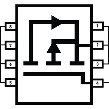 p-channel MOSFET IC solid icon isolated on white background