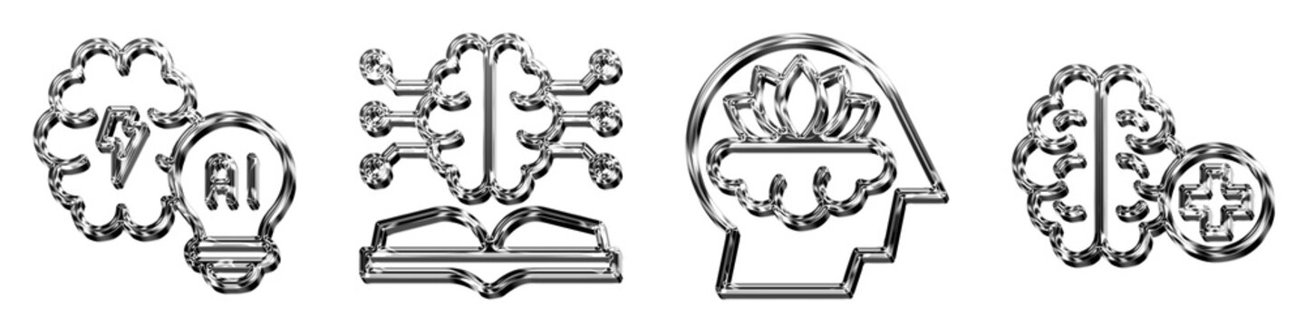 3D crystal icon set - intelligence smart iq brainpower knowledge, learning education knowledge brain activity studying, and me dit at i on bra i. Artificial intelligence and.