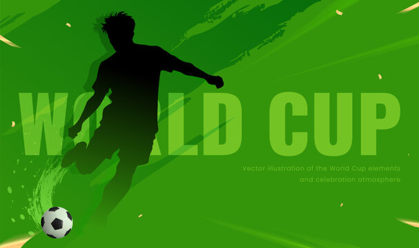 Soccer World Cup Crowd Celebration Silhouette Illustration