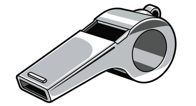 Illustration of a metal whistle vector illustration
