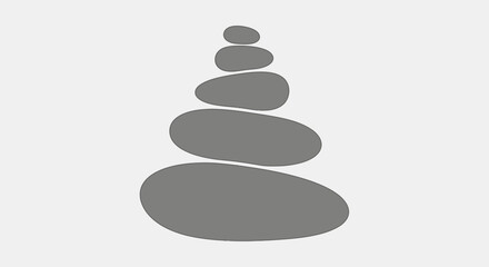 Fototapeta premium Clean vector illustration of perfectly balanced stacked stones promoting tranquility and natural harmony