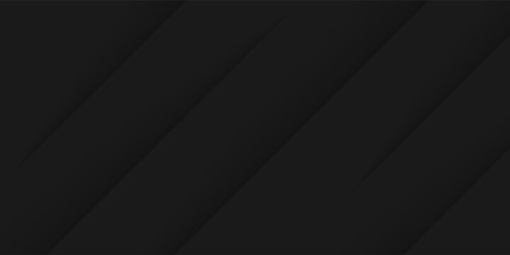 Black abstract background design. Modern wavy line pattern (guilloche curves) in monochrome colors. Premium stripe texture for banner, business backdrop. Dark horizontal vector template