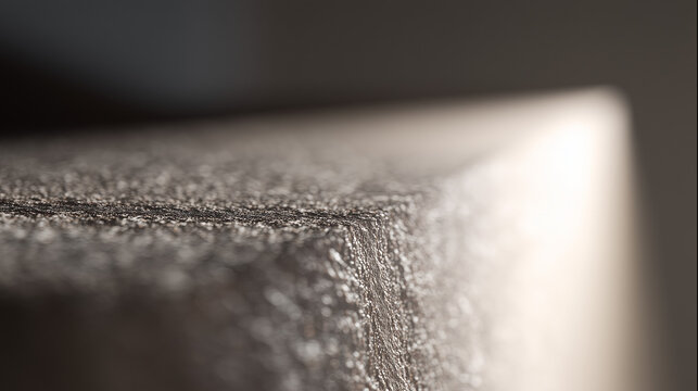 Sharp corner with texture, dramatic lighting and detailed close up.