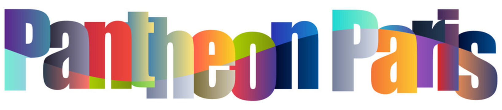 Colorful Pantheon Paris Text Design With Gradient Letters