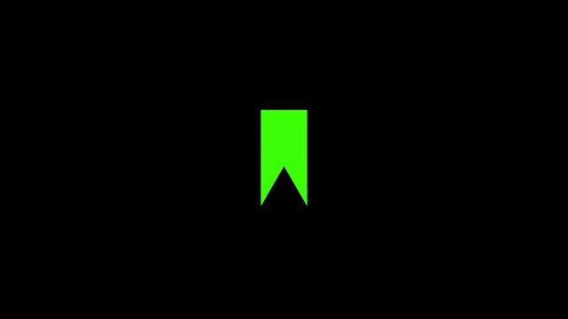 Green triangular flag icons isolated on black background high quality professional