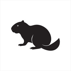 Obraz premium Capybara animal silhouette in black against a white background silhouette high-quality professional detailed modern