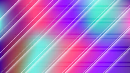 Fototapeta premium Vibrant neon gradient background, abstract diagonal light stripes, colorful futuristic texture