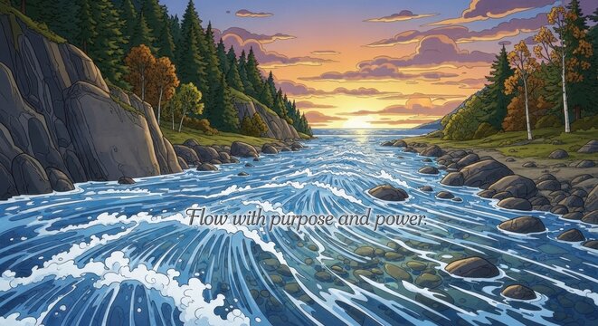Stylized River Illustration POW 1 Gigapixel v2 6x
