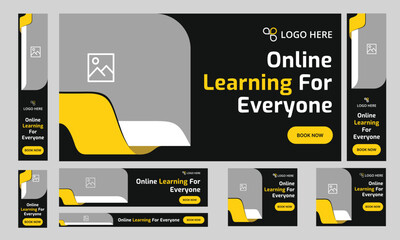 Fototapeta premium Online Learning for Everyone: Captivating banner design, promoting accessibility and inclusivity in education, with a clean and modern aesthetic.