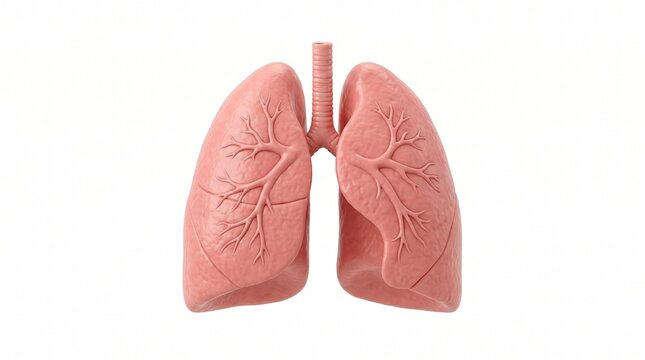 Detailed anatomical representation of healthy human lungs, essential organs for the respiratory system, symbolizing life, breath, and crucial oxygen exchange functions