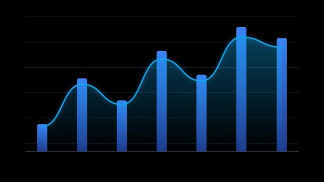 Chart animation with dynamic data movement, seamless loop ideal for business reports, financial visuals, dashboards, presentations, and modern data visualization projects.