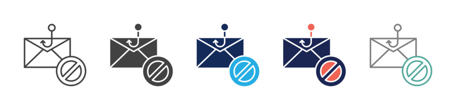 fake email icon set consisting of multiple styles. vector illustration