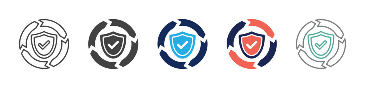 security update icon set consisting of multiple styles. vector illustration