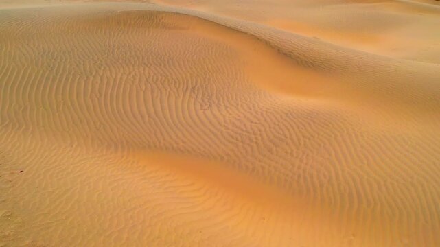 Aerial Sunset View of Sand Dunes in Jaisalmer Thar Desert Rajasthan India