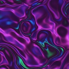 Obraz premium Iridescent Waves: A Liquid Metal Dreamscape Render