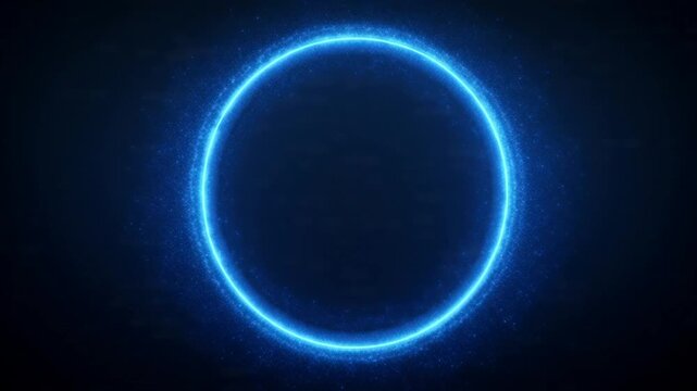 Blue circle glow border, alpha channel, seamless loop