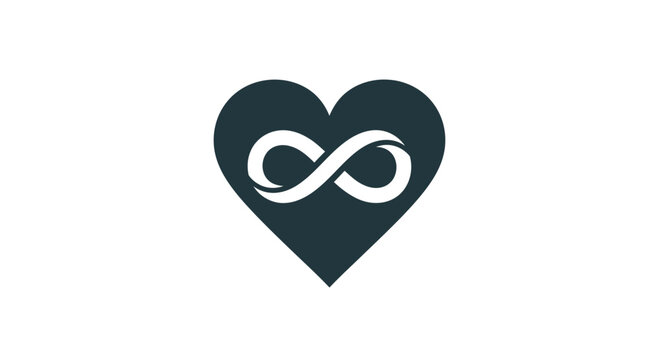 Heart with infinity symbol vector illustration