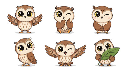 Fototapeta premium Cute Owl Seamless Pattern Cartoon Night Birds