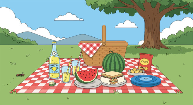 A serene picnic scene