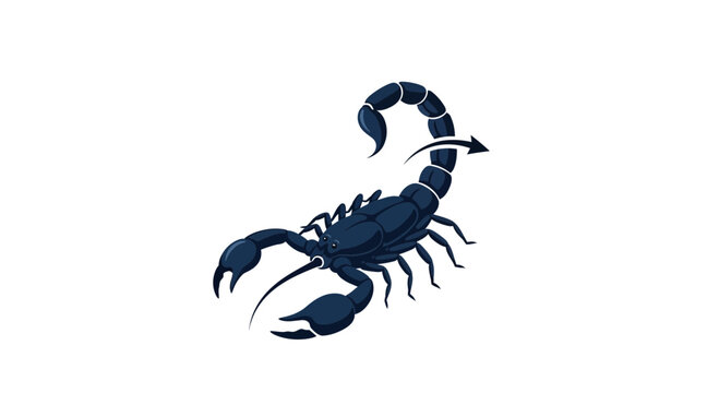 Scorpion Silhouette with Arched Tail and Arrow
