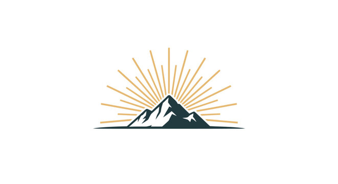 Mountain Sunrise Icon Graphic.