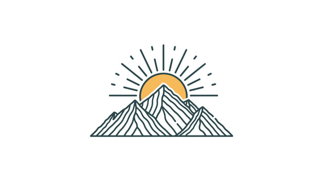 Mountain Sunrise Illustration Graphic.