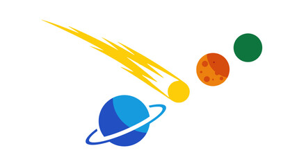 Planets and Meteor in Space. © mursidi