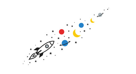Rocket Ship Blasting into Space. © mursidi