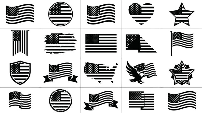 Beer brewing silhouette icons for craft beverage production and pub industry
