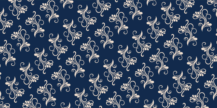 Abstract classical floral baroque pattern with elegant ornamental swirls