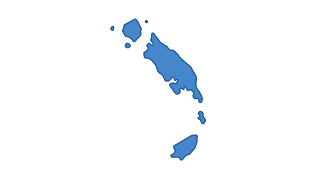 Blue Archipelago Map Silhouette with Copy Space Minimalist Background