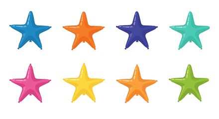 Obraz premium Colorful Star Balloons Collection - Festive Party Decorations