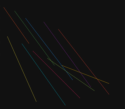 Multicolor lines on the dark black background
