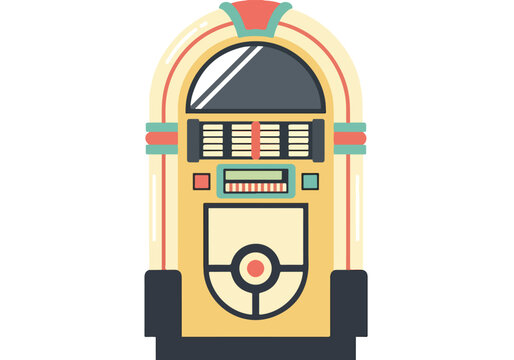 A colorful illustration of a classic jukebox