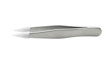 Obraz premium Professional stainless steel tweezers with white tips