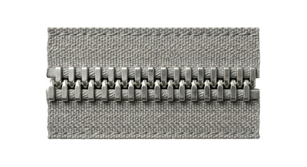 Close up of grey metallic zipper on textile tape © shuphanida