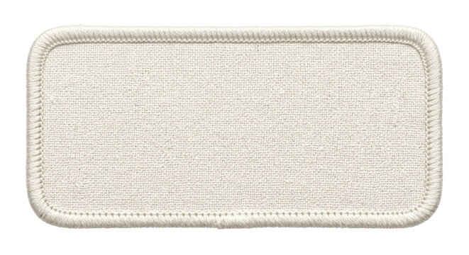 Blank rectangular textile patch with rounded corners