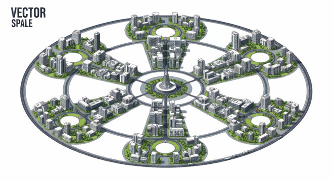 Futuristic City Architecture Model Design.