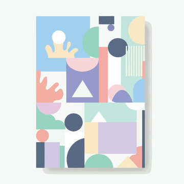 A colorful abstract composition on a white background