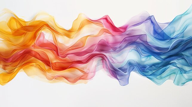 Abstract Watercolor Rainbow Pride Background with Copy Space