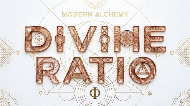Divine Ratio Design: A visually striking artistic composition that reveals the aesthetic harmony of the divine ratio in a geometric display.