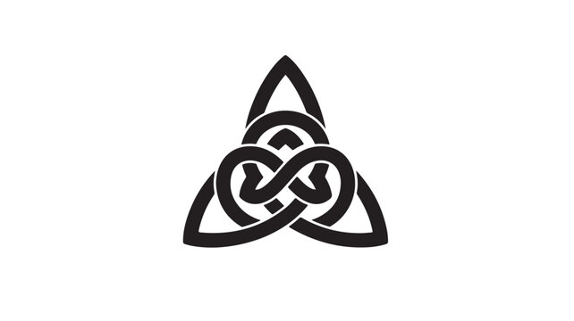 Triquetra knot symbol eternal unity love protection vector illustration flat design