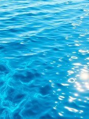 Fototapeta premium Tranquil blue water ripples with light, hinting at depth and serenity, calm, fluid