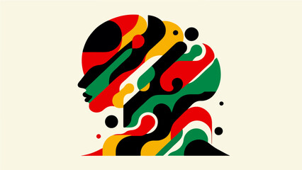 Fototapeta premium Abstract Human Head Colorful Design, Juneteenth