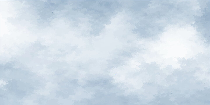 Blue sky with fluffy white clouds in a clear summer day atmosphere