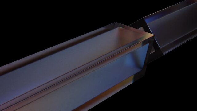 Abstract animation, rotating glass cubes, 3d animation 4k seamless loop