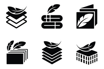 Fabric with feather filler icon set, high comfort structure, lightweight soft textile and down filling symbols, breathable material and skin comfort © welcome  saiful
