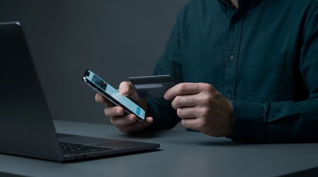 Customer using smartphone and credit card for buy now pay later online payment. Concept of BNPL installment service, digital shopping finance, flexible checkout payment plan, and modern ecommerce