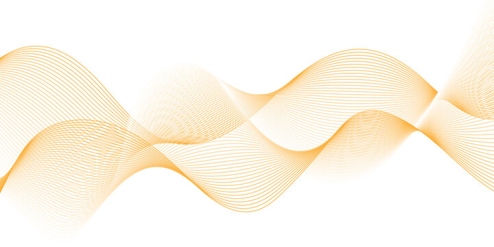 Modern abstract wave digital orange and white geometric technology. Abstract line wave gradient poster blend background vector.