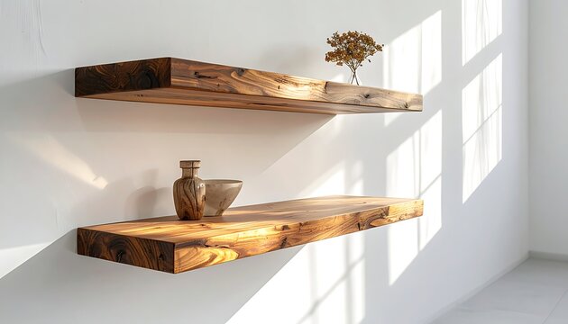 Rustic floating shelves